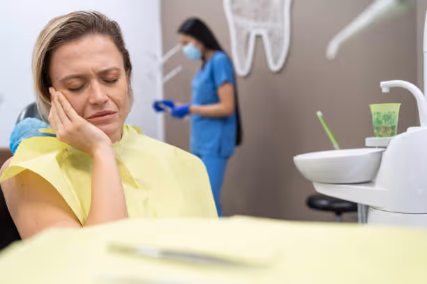 Patient being seen for urgent dental pain in Burlington